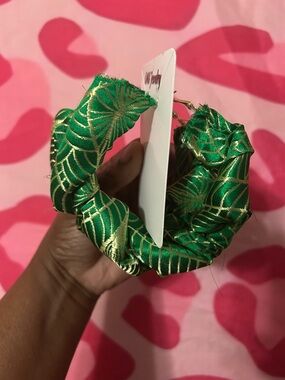 Handmade Palm Tree Scrunchie Hoops